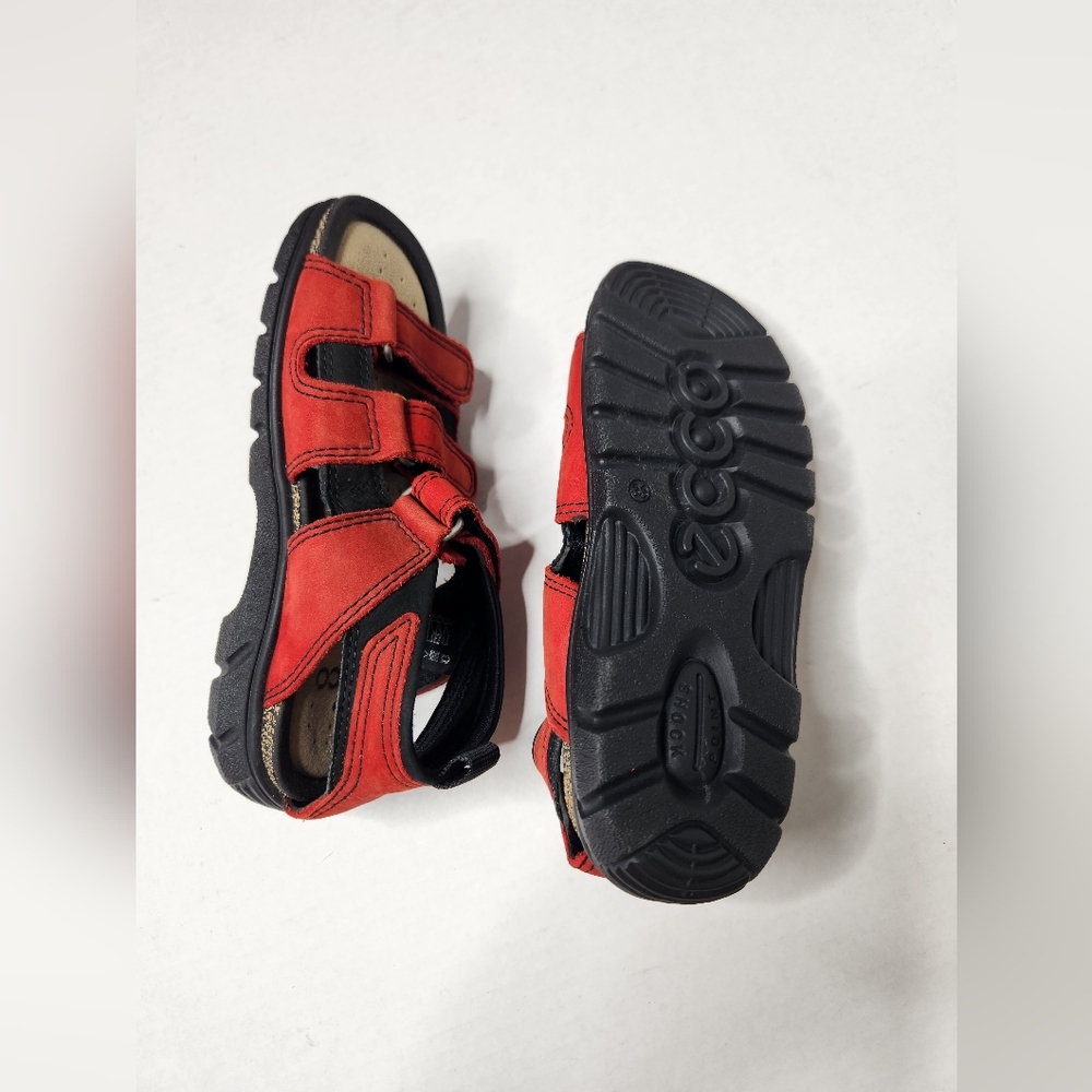 NEW ECCO Kids Size Women 3 / Kids 1.5-2 / Euro 33 Red Leather Sandals - Picture 5 of 7